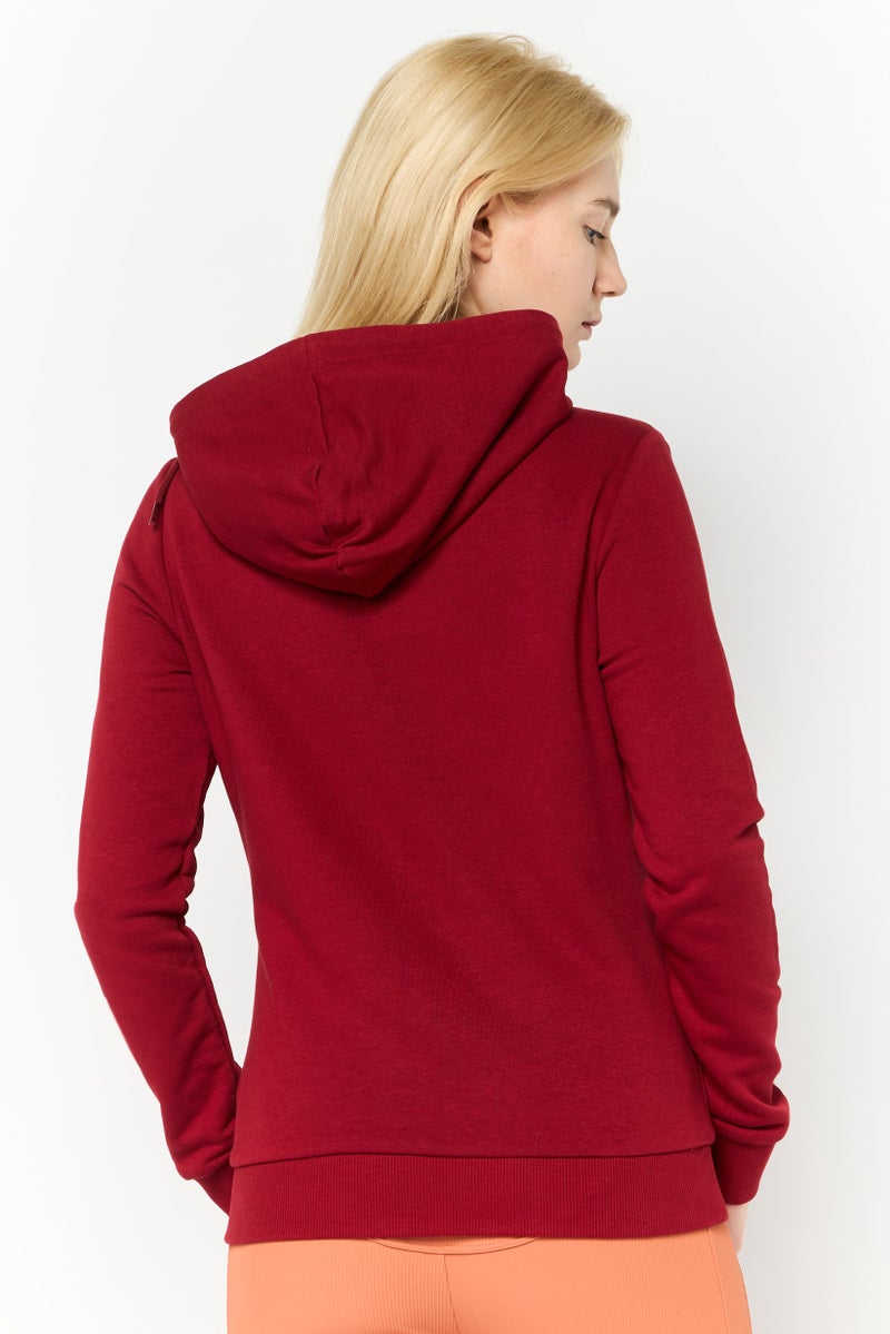 PUMA سويت شيرت خارجي بأكمام طويلة للنساء بقصة عادية، أحمر - Image 4